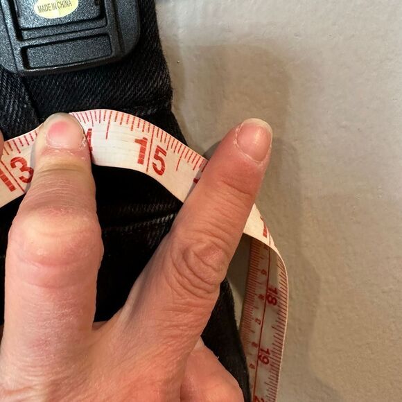 Calvin Klein Black Denim Mini Skirt M Stretch - Picture 9 of 10